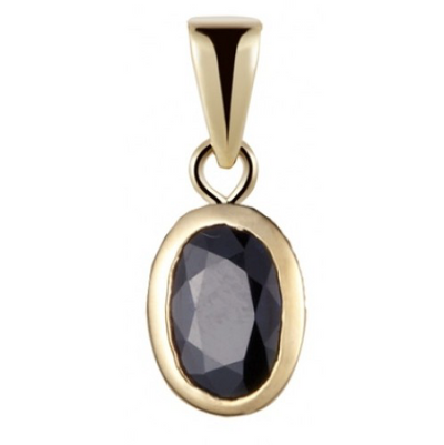 9ct Gold Sapphire Oval Pendant