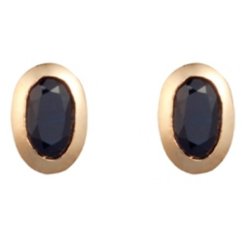 9ct Gold Sapphire Oval Stud Earrings