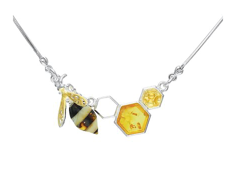 Designer Bee & Honey Amber Necklace