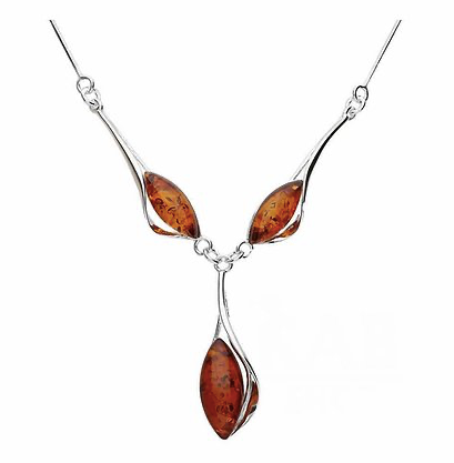 3 Stone Amber Necklace