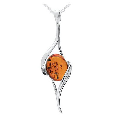 Designer Oval Amber Pendant