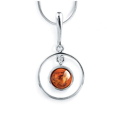 Double Circle Amber Pendant