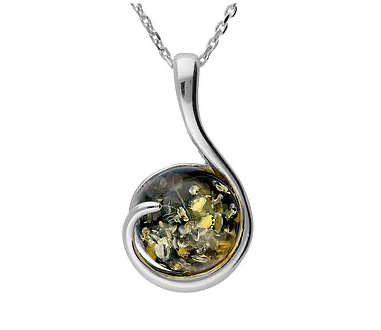 Green Amber Swirl Pendant