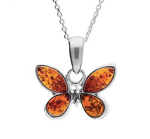 Amber Butterfly Pendant