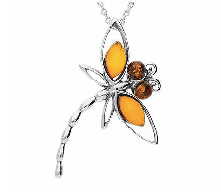 Amber Dragonfly Pendant