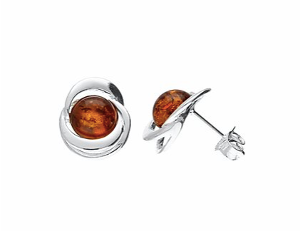 Amber Knot Stud Earrings