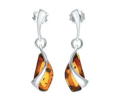 Marquis Line Amber Drop Earrings