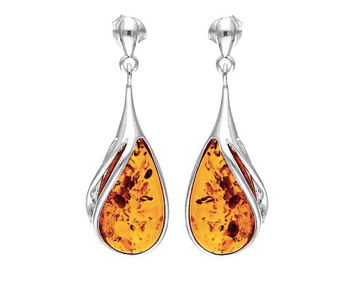 Amber Large Pear Drop Earrings