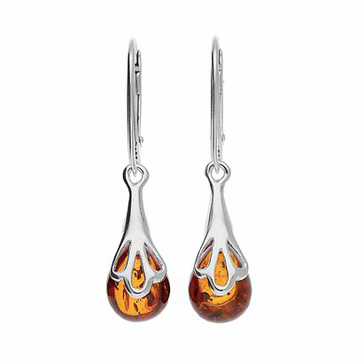 Amber Pear Drop Earrings