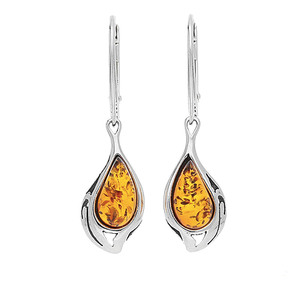 Amber Tear Drop Earrings