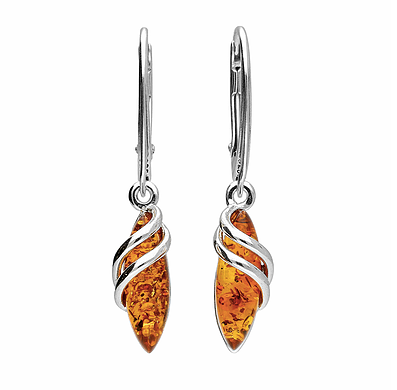 Amber Slim Patterned Drop Earrings