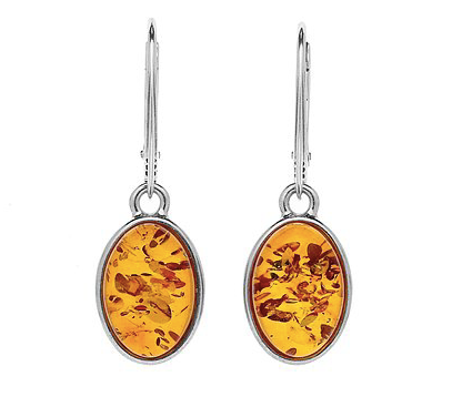 Amber Oval Drop Earrings