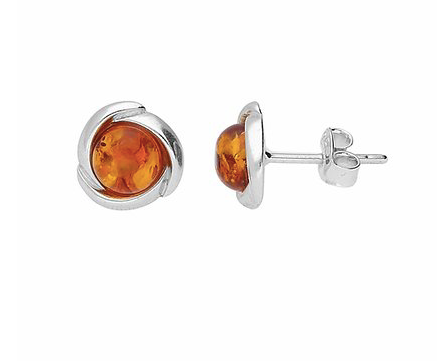 Amber Flower Stud Earrings