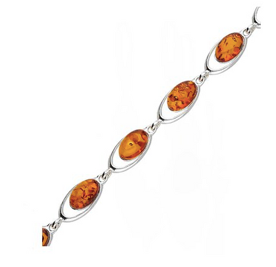 Oval Amber Link Bracelet