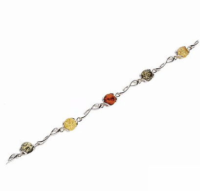 Mixed Amber Plait Bracelet