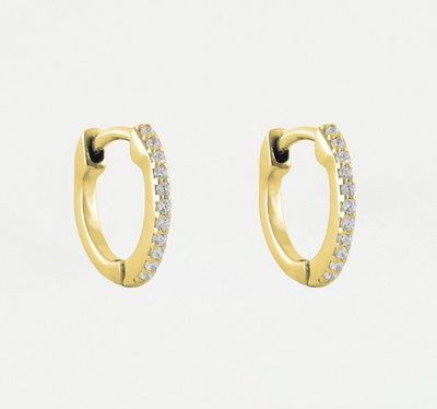 Gold Micro CZ Huggie Hoop Earrings