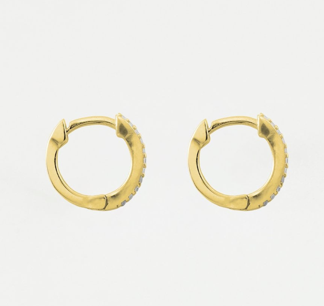 Gold Micro CZ Huggie Hoop Earrings