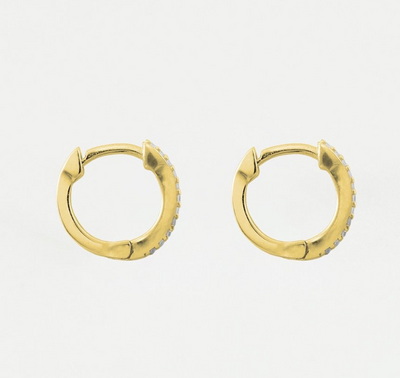 Gold Micro CZ Huggie Hoop Earrings