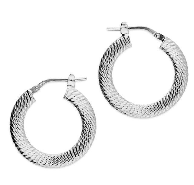 20mm Diamond Cut Creole Hoop Earrings