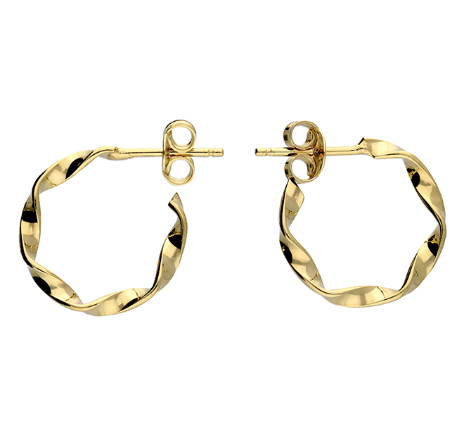 gold twist hoop earrings