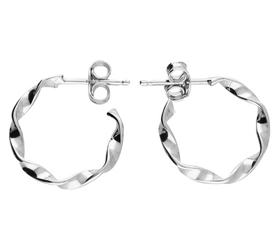 silver twisted hoop earrings