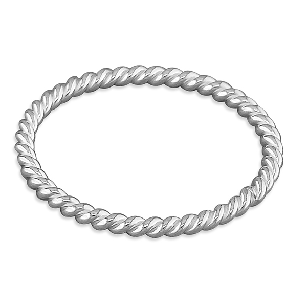 twisted silver stacking ring