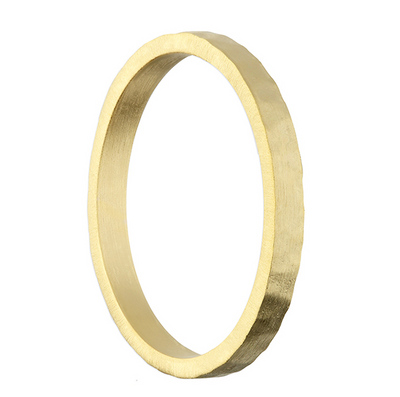 hammered and matt gold ring