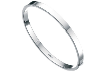 silver hinge engravable bangle