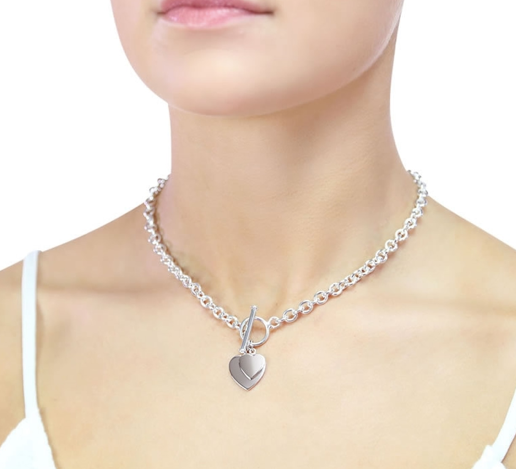 Double Heart T-Bar Necklace