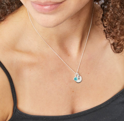 December Birthstone Engravable Disc Pendant