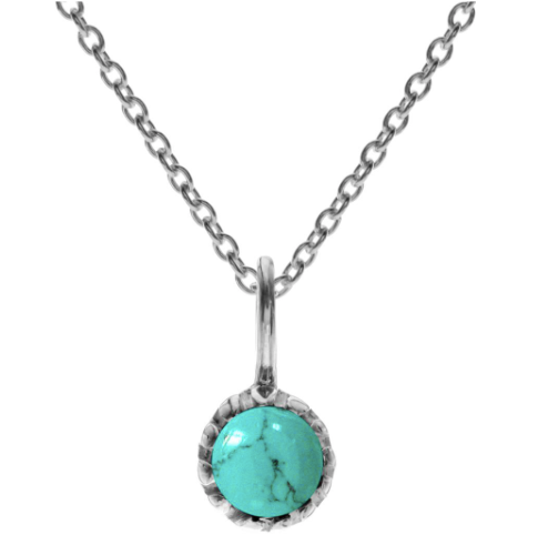 Dainty Round Turquoise Pendant