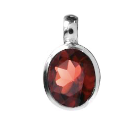 Heavy Oval Shaped Garnet Pendant