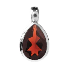 Heavy Teardrop Garnet Pendant