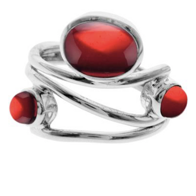 Garnet Multi-Stone Wide Ring