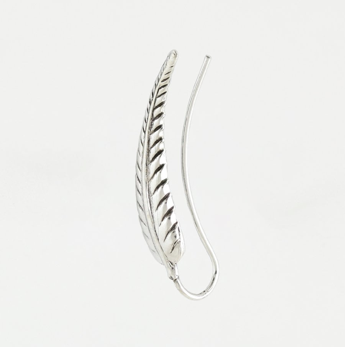 Feather Ear Climber Stud Earrings