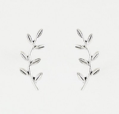 Vine Leaves Ear Climber Stud Earrings