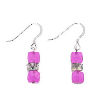Carrie Elspeth Rainbow Sparkle Purple Drop Earrings