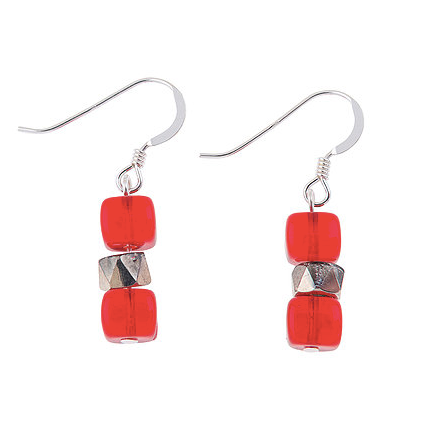 Carrie Elspeth Rainbow Sparkle Red Drop Earrings