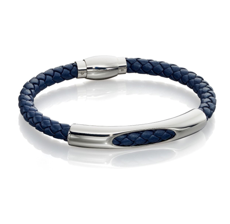 Fred Bennett Mens Open Bar Leather Bracelet