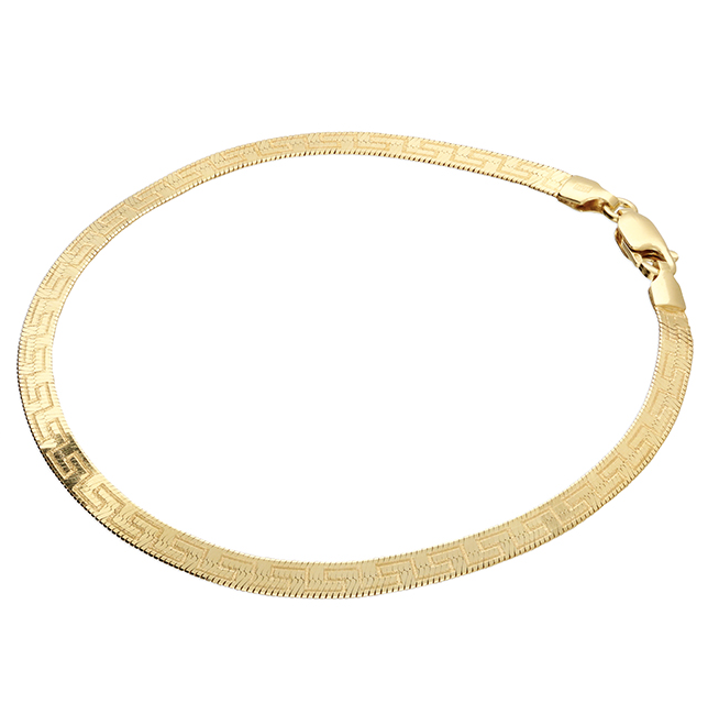 Gold Greek Key Omega Bracelet