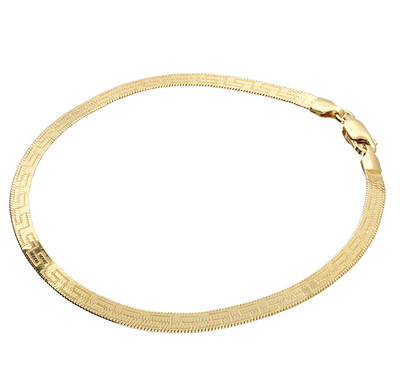 Gold Greek Key Omega Bracelet