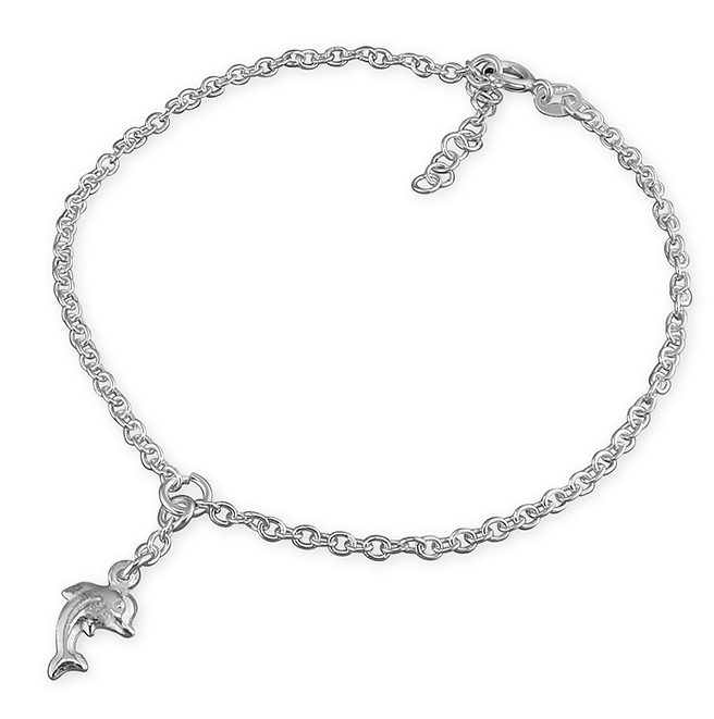 silver dolphin ankle bracelet