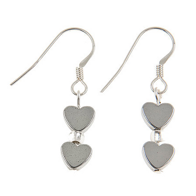 Carrie Elspeth Mini Silver Heart Drop Earrings
