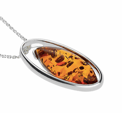 Oval Amber Pendant