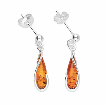 Amber Pear Drop Earrings