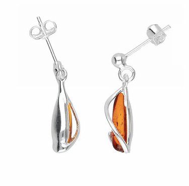 Amber Pear Drop Earrings