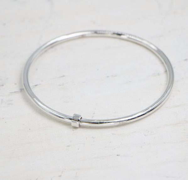 Silver Bangle with Silver Spinner