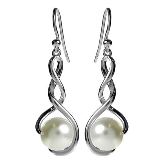 Pearl Long Twist Drop Earrings