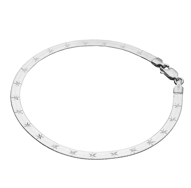Star Cut Flat Herringbone Bracelet
