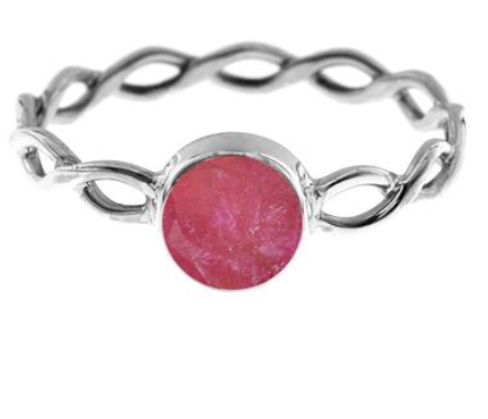 Ruby Twisted Silver Ring